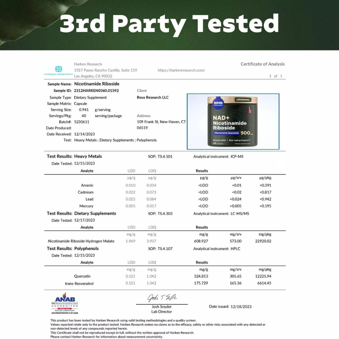 NR900 NAD+ Nicotinamide Riboside